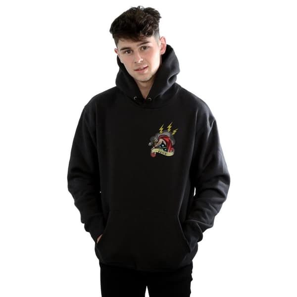 Marvel Mens Thor Tattoo Breast Print Hoodie