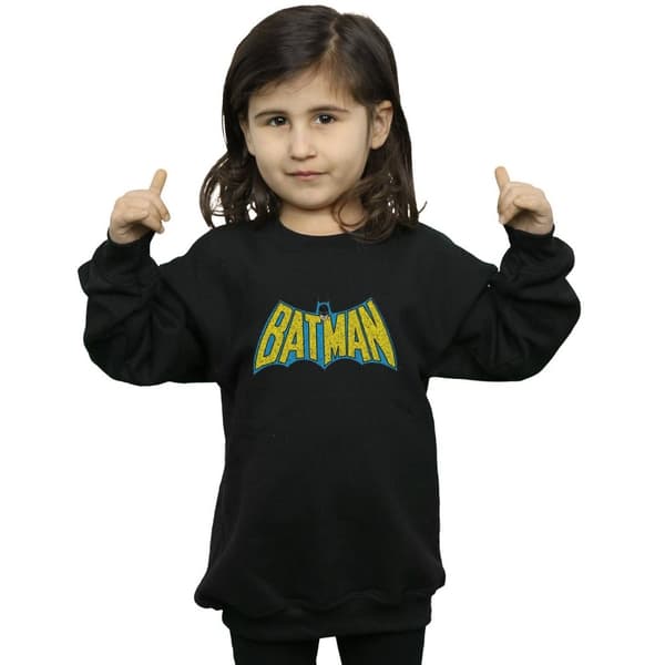 DC Comics Batman-tröja med krackelerad logotyp för flickor