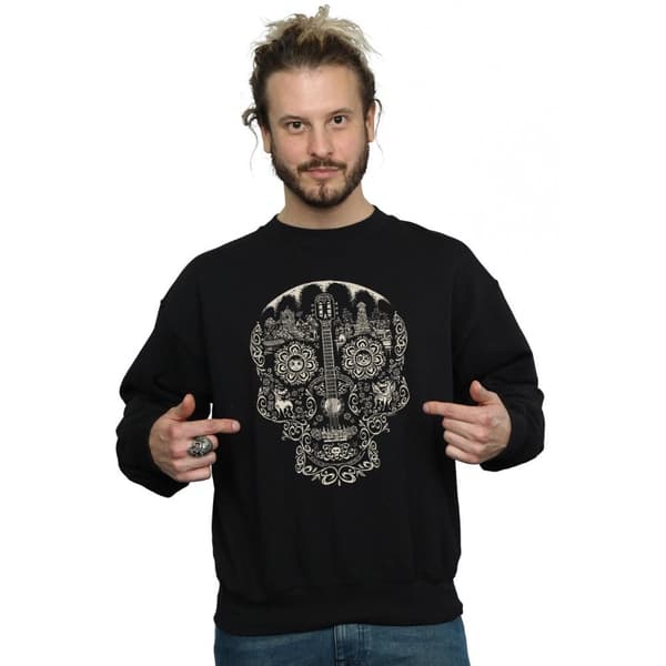 Disney Mens Coco Skull Mono Pattern Sweatshirt
