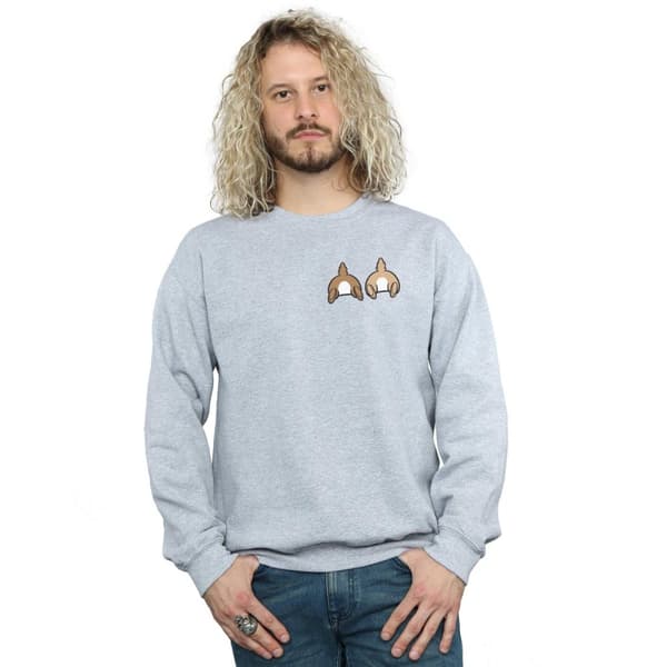 Disney Mens Chip N Dale Backside Breast Print Sweatshirt