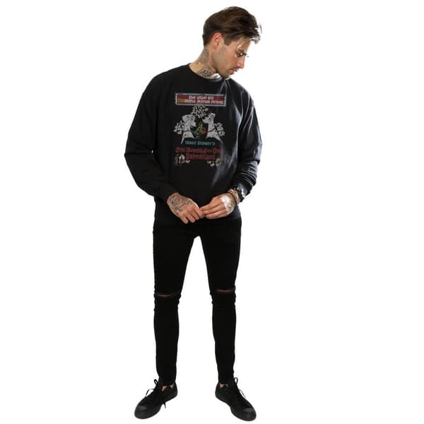 Disney Mens 101 Dalmatiner Retro Poster Sweatshirt
