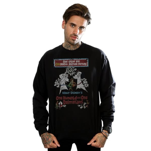 Disney Mens 101 Dalmatiner Retro Poster Sweatshirt