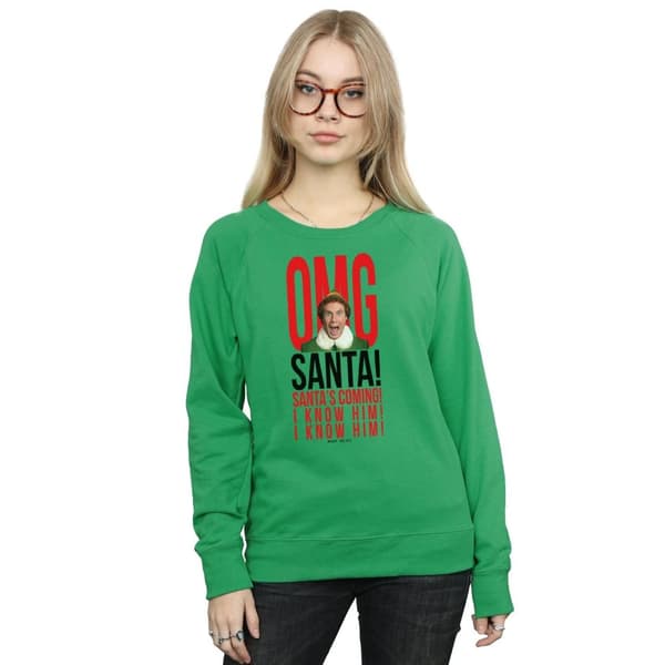 Elf Womens/Ladies OMG Santa I Know Him Sweatshirt