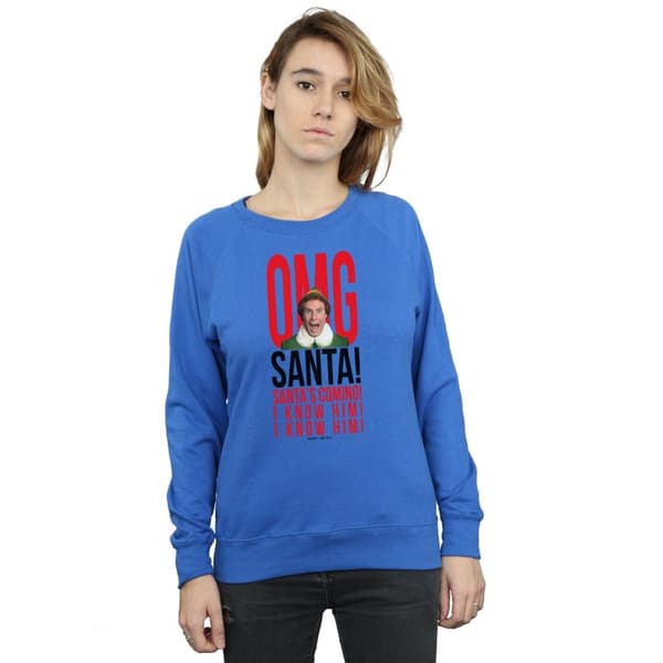Elf Womens/Ladies OMG Santa I Know Him Sweatshirt