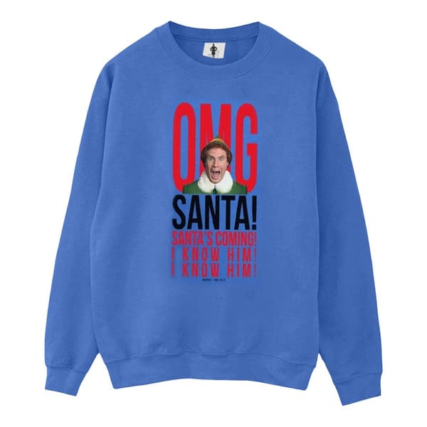 Elf Womens/Ladies OMG Santa I Know Him Sweatshirt