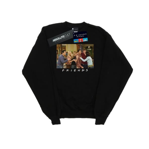 Friends Sweatshirt med gruppfoto av lägenhet för kvinnor/damer Black L