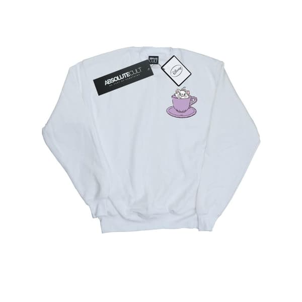 Disney Mens Aristocats Marie In Cup Breast Print Sweatshirt