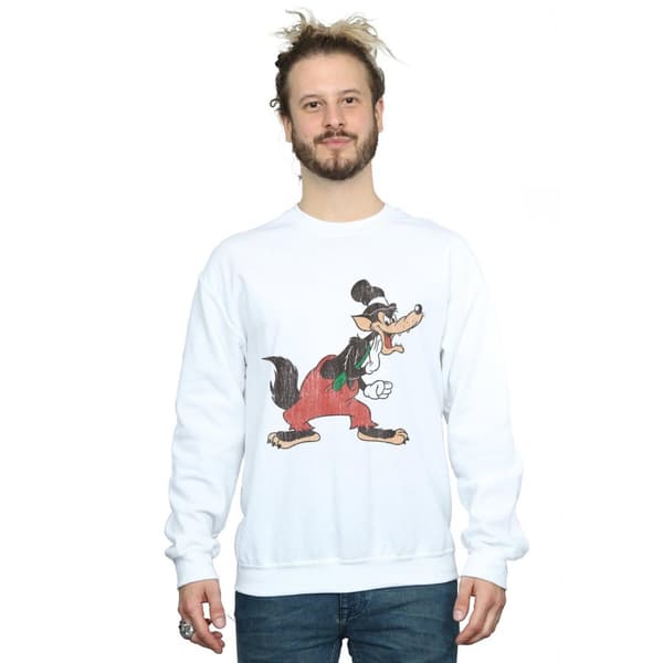 Disney Mens Three Little Pigs Big Bad Wolf Sweatshirt