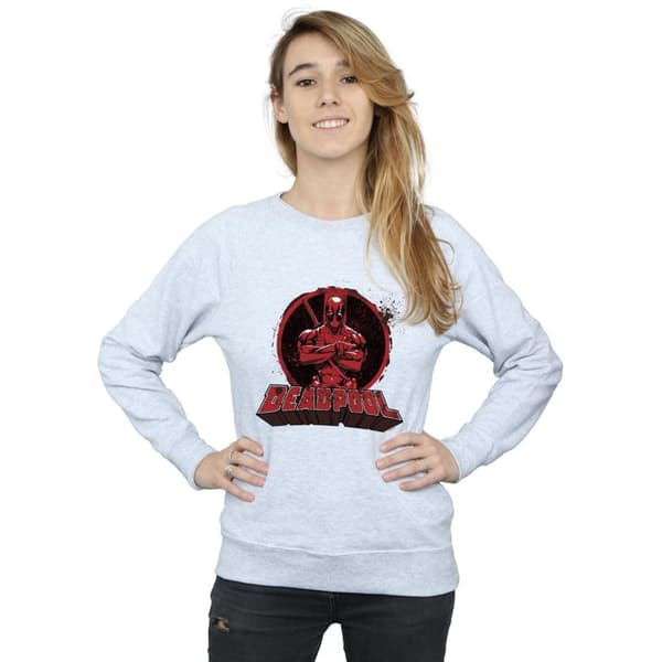 Marvel Womens/Ladies Deadpool Crossed Arms Logo Sweatshirt