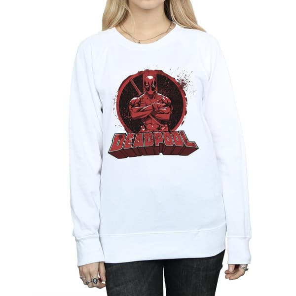 Marvel Womens/Ladies Deadpool Crossed Arms Logo Sweatshirt