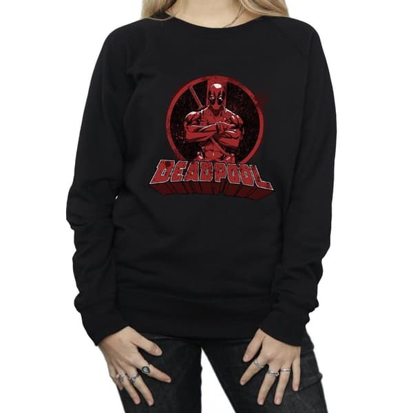 Marvel Womens/Ladies Deadpool Crossed Arms Logo Sweatshirt
