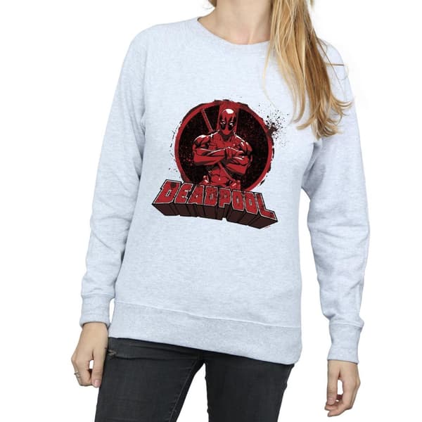 Marvel Womens/Ladies Deadpool Crossed Arms Logo Sweatshirt