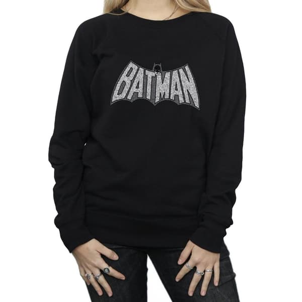 DC Comics Dam/Tjej Batman Retro Crackle Logo Sweatshirt