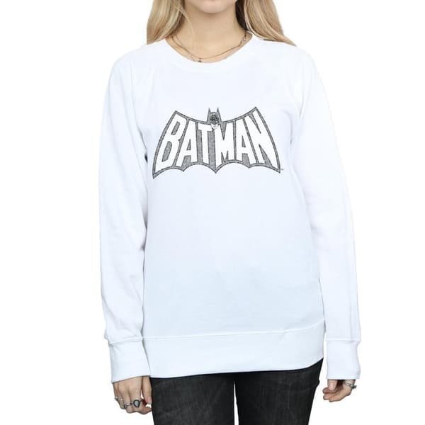 DC Comics Dam/Tjej Batman Retro Crackle Logo Sweatshirt