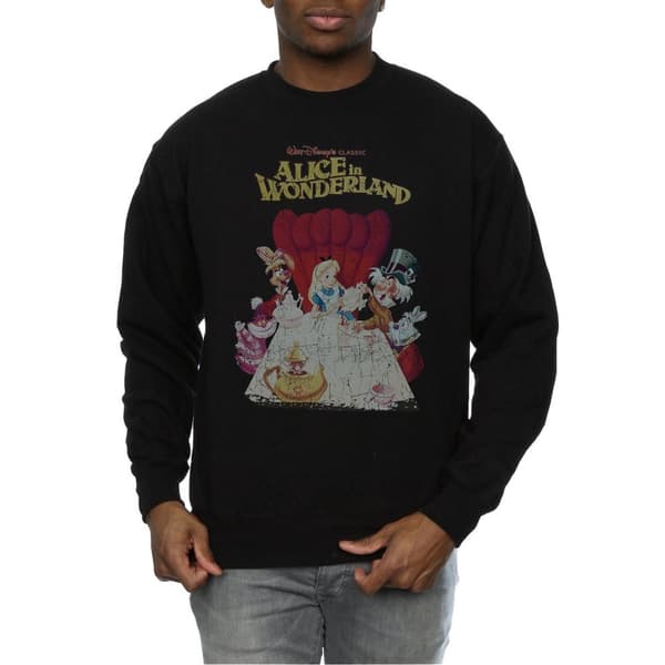 Disney Mens Alice In Wonderland Retro Poster Sweatshirt