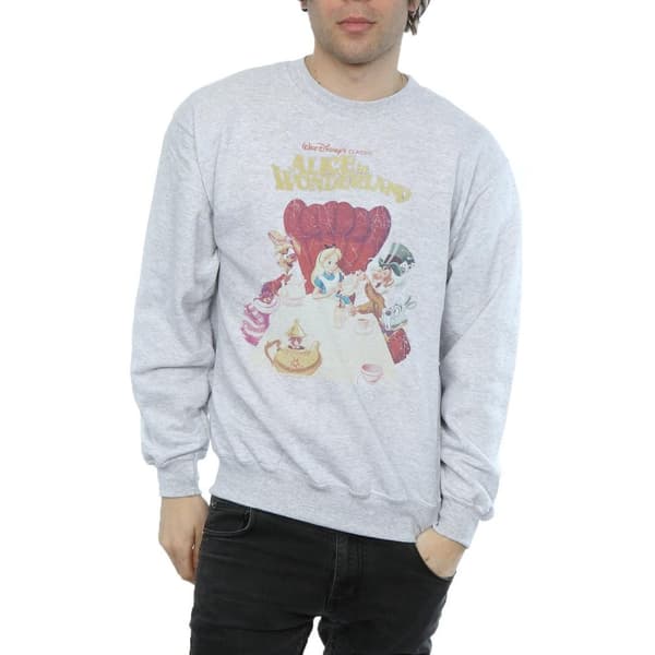 Disney Mens Alice In Wonderland Retro Poster Sweatshirt