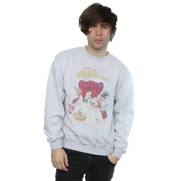 Disney Mens Alice In Wonderland Retro Poster Sweatshirt