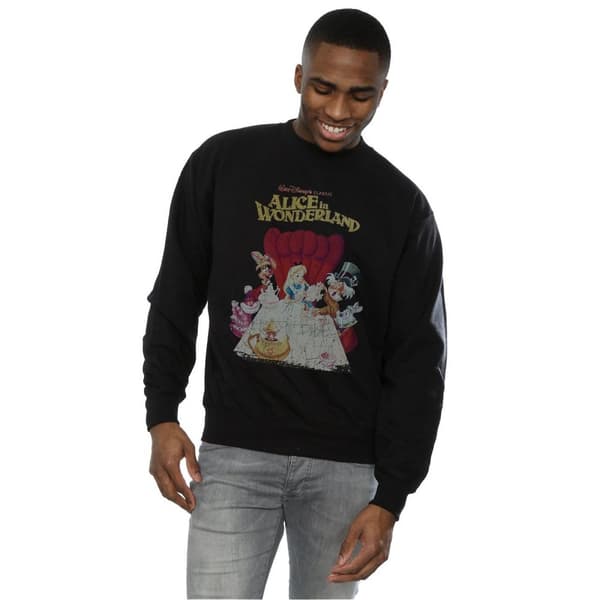 Disney Mens Alice In Wonderland Retro Poster Sweatshirt