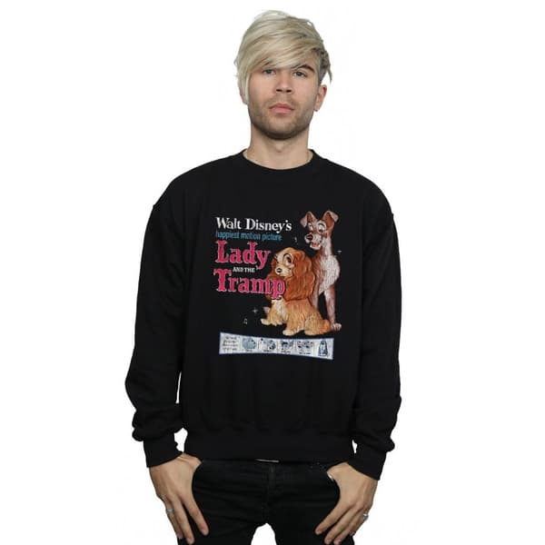 Disney Mens Lady And The Tramp Distressed Classic Poster Sweatshirt
