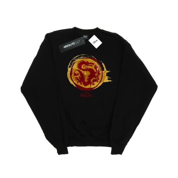 Disney Mens Mulan Courage Dragon Symbol Sweatshirt Black XXL