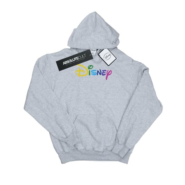 Disney Mens Colour Logo Hoodie Sports Grey 3XL
