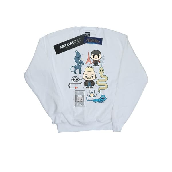 Fantastic Beasts Womens/Ladies Chibi Grindelwald Sweatshirt White L