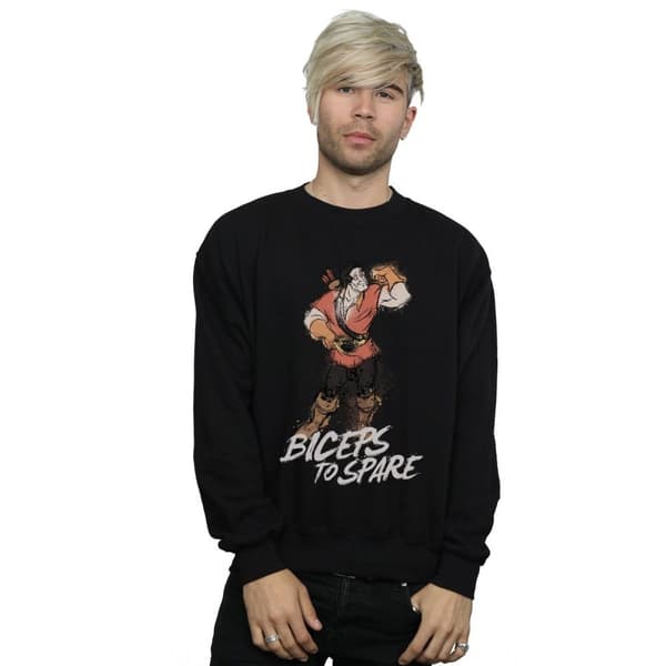 Disney Mens Beauty And The Beast Gaston Biceps To Spare Sweatshirt