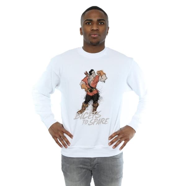Disney Mens Beauty And The Beast Gaston Biceps To Spare Sweatshirt