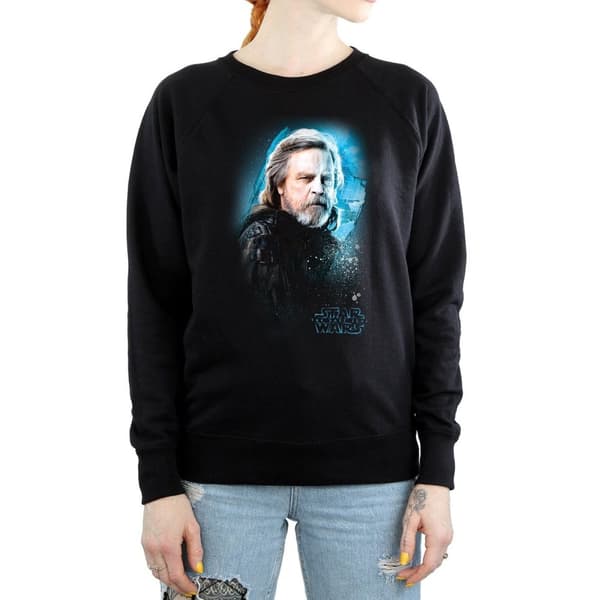 Star Wars Dam/Tjej The Last Jedi Luke Skywalker Sweatshirt med borstad yta