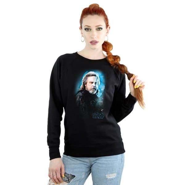 Star Wars Dam/Tjej The Last Jedi Luke Skywalker Sweatshirt med borstad yta