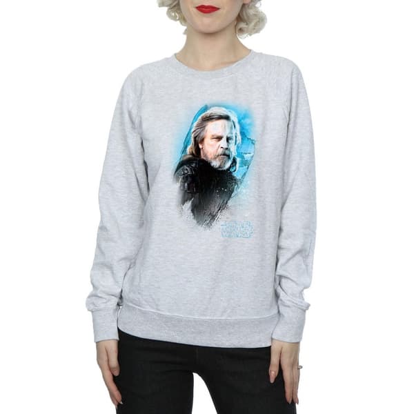 Star Wars Dam/Tjej The Last Jedi Luke Skywalker Sweatshirt med borstad yta
