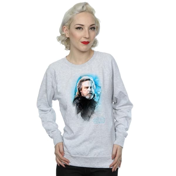 Star Wars Dam/Tjej The Last Jedi Luke Skywalker Sweatshirt med borstad yta