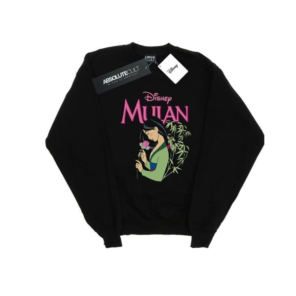 Disney Mens Mulan Rosa Magnolia Sweatshirt Black XL