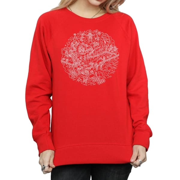Star Wars Womens/Ladies Christmas Death Star Sweatshirt