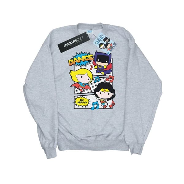 DC Comics Mens Chibi Super Friends Dance Sweatshirt