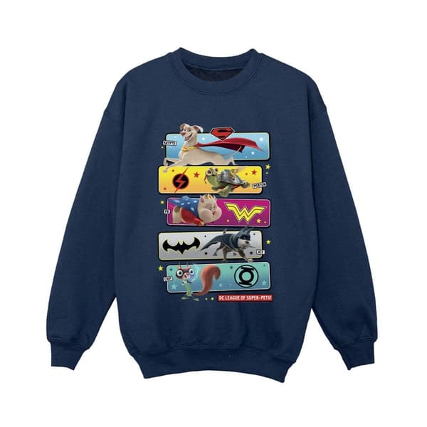 DC Comics Pojkar DC League Of Super-Pets Character Pose-tröja Navy Blue 5-6 Years