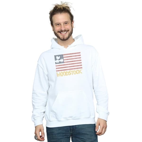 Woodstock Mens Distressed Flag Hoodie