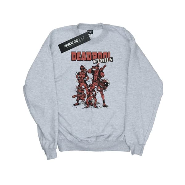 Marvel Sweatshirt med Deadpool-familjegrupp för damer/kvinnor Heather Grey L