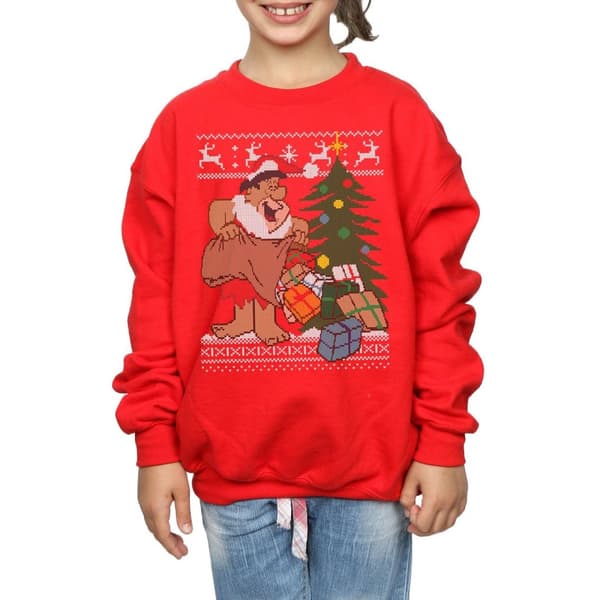 The Flintstones Girls Christmas Fair Isle Sweatshirt