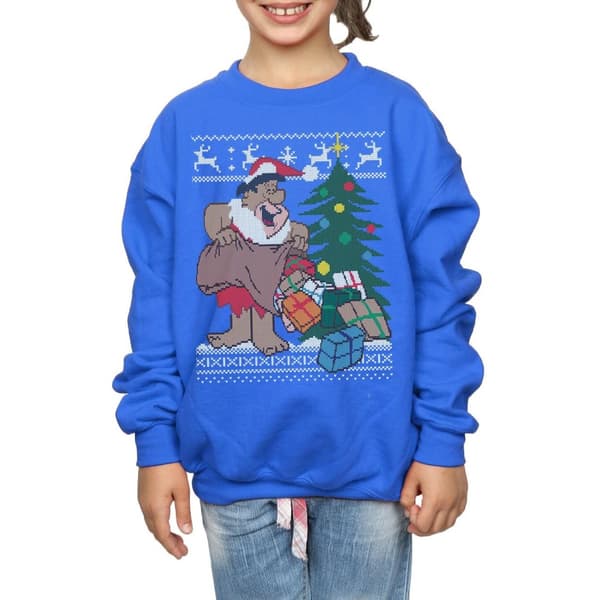 The Flintstones Girls Christmas Fair Isle Sweatshirt