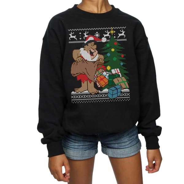 The Flintstones Girls Christmas Fair Isle Sweatshirt