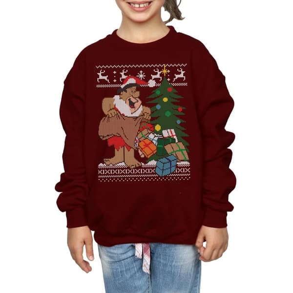 The Flintstones Girls Christmas Fair Isle Sweatshirt