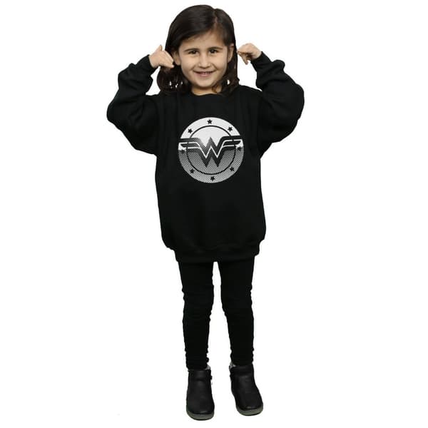 DC Comics Wonder Woman - Sweatshirt med prickig logotyp för flickor