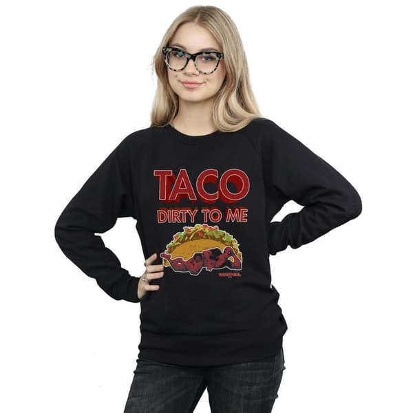 Marvel Womens/Ladies Deadpool Taco Dirty To Me Sweatshirt