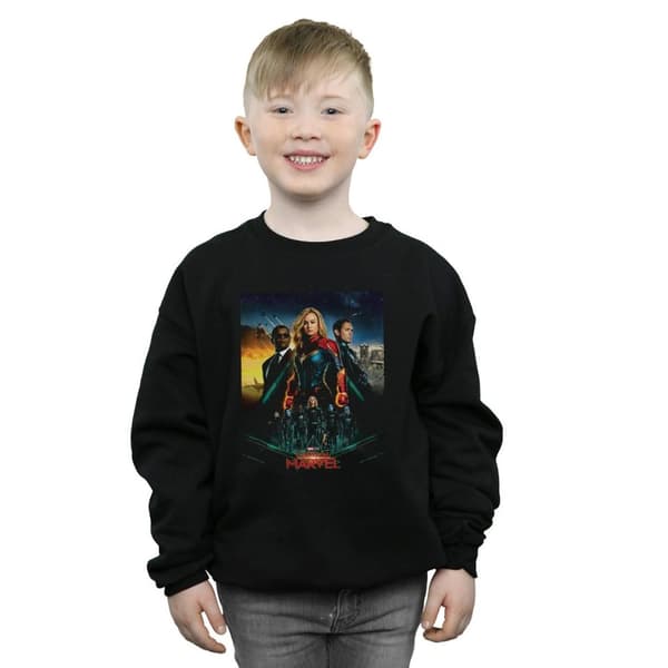 Marvel Boys Captain Marvel Movie Starforce Poster Sweatshirt