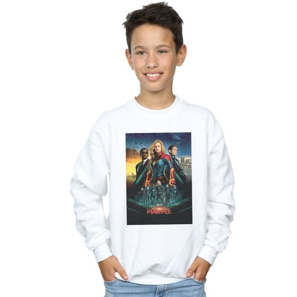 Marvel Boys Captain Marvel Movie Starforce Poster Sweatshirt