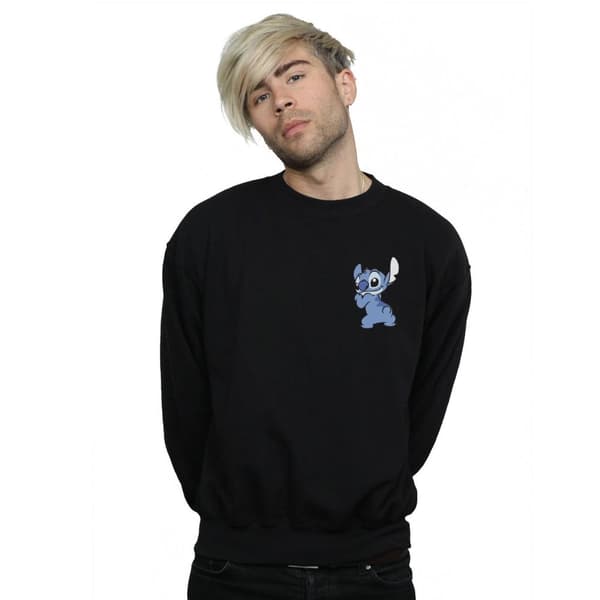 Disney Mens Lilo And Stitch Stitch Backside Breast Print Sweatshirt