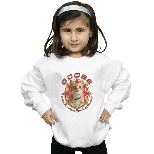 Marvel Girls Captain Marvel Goose Cool Cat Sweatshirt