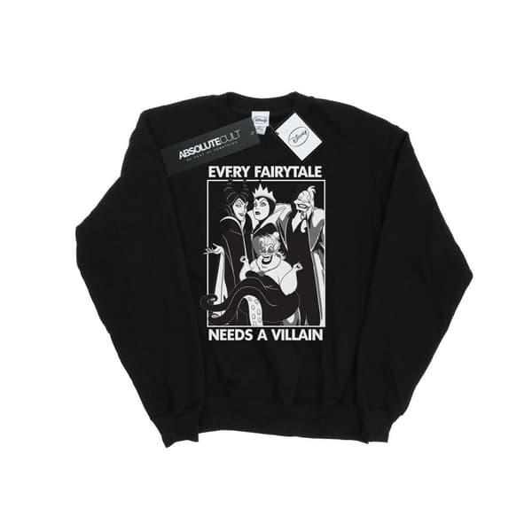 Disney Mens Every Fairy Tale Needs A Villain Sweatshirt Black S