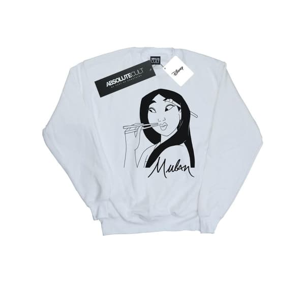 Disney Mens Mulan ätpinnar sweatshirt White L